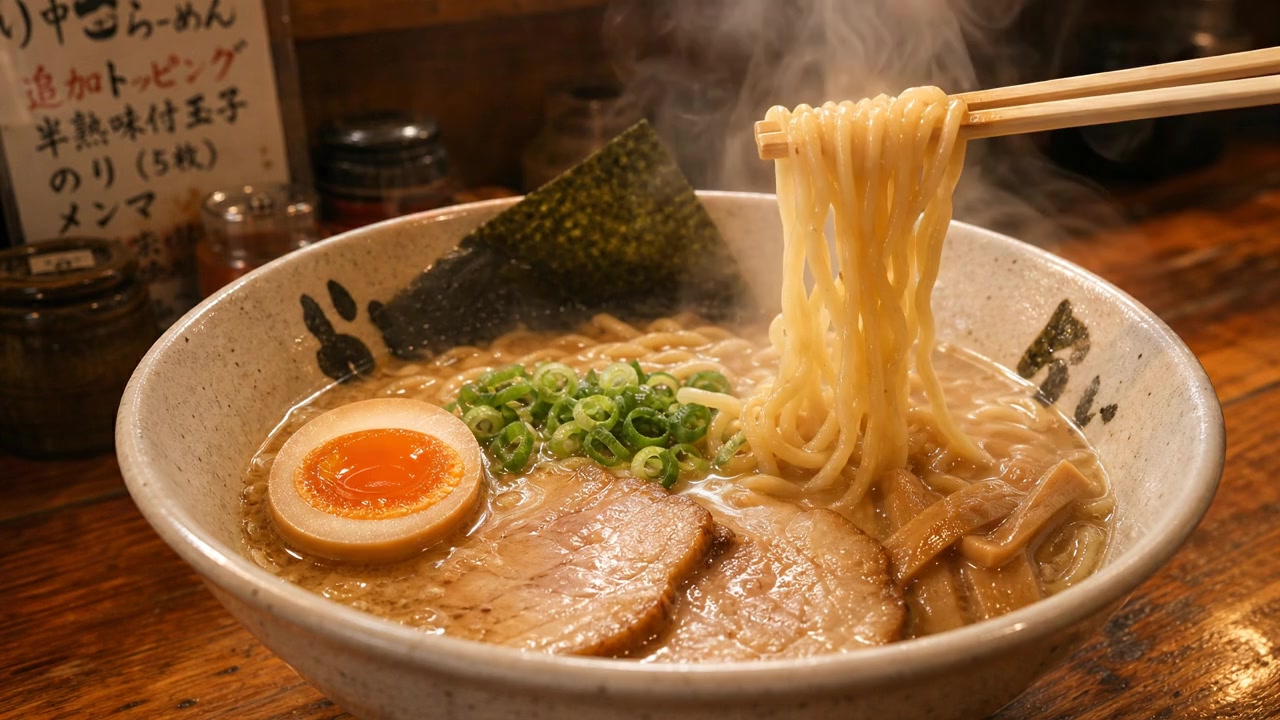 ラーメン店のクローズアップ